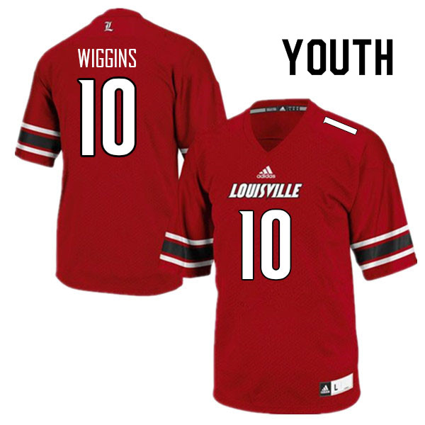Youth #10 Dee Wiggins Louisville Cardinals College Football Jerseys Sale-Red - Click Image to Close